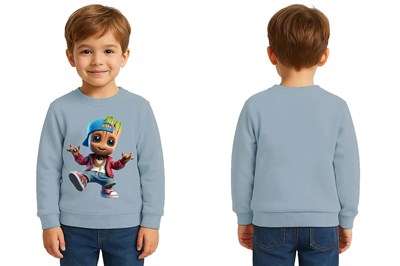 Unisex Groot Baskılı Çocuk Swaetshirt 3 İplik Şardonlu
