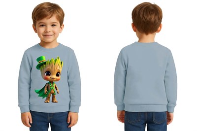 Unisex Groot Baskılı Çocuk Swaetshirt 3 İplik Şardonlu