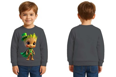 Unisex Groot Baskılı Çocuk Swaetshirt 3 İplik Şardonlu