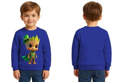 Unisex Groot Baskılı Çocuk Swaetshirt 3 İplik Şardonlu