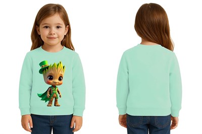 Unisex Groot Baskılı Çocuk Swaetshirt 3 İplik Şardonlu