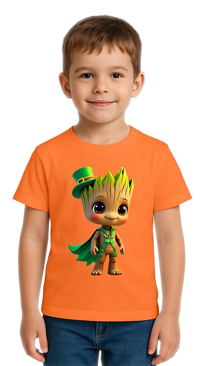 Unisex Groot Baskılı Çocuk Tişört pamuklu penye kumaş