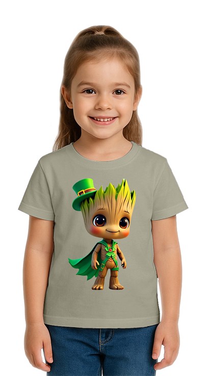 Unisex Groot Baskılı Çocuk Tişört pamuklu penye kumaş