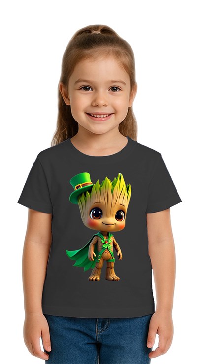 Unisex Groot Baskılı Çocuk Tişört pamuklu penye kumaş