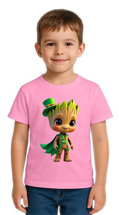 Unisex Groot Baskılı Çocuk Tişört pamuklu penye kumaş