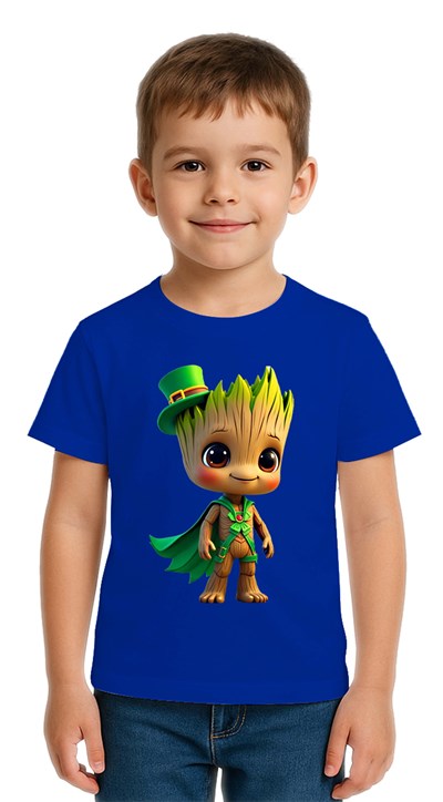 Unisex Groot Baskılı Çocuk Tişört pamuklu penye kumaş
