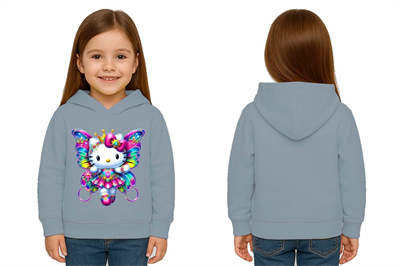 Unisex hello kity  Baskılı Çocuk Swaetshirt  Baskılı Kapüşonlu 3 İplik Şardonlu