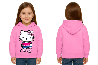 Unisex hello kity  Baskılı Çocuk Swaetshirt  Baskılı Kapüşonlu 3 İplik Şardonlu