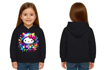 Unisex hello kity  Baskılı Çocuk Swaetshirt  Baskılı Kapüşonlu 3 İplik Şardonlu