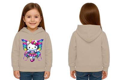 Unisex hello kity  Baskılı Çocuk Swaetshirt  Baskılı Kapüşonlu 3 İplik Şardonlu