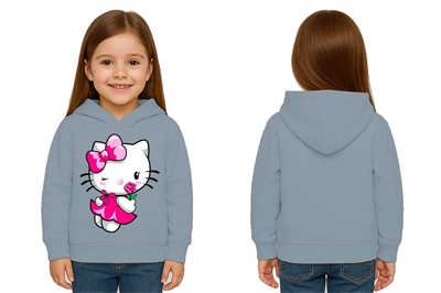 Unisex hello kity  Baskılı Çocuk Swaetshirt  Baskılı Kapüşonlu 3 İplik Şardonlu