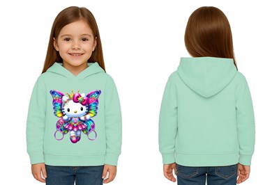Unisex hello kity  Baskılı Çocuk Swaetshirt  Baskılı Kapüşonlu 3 İplik Şardonlu