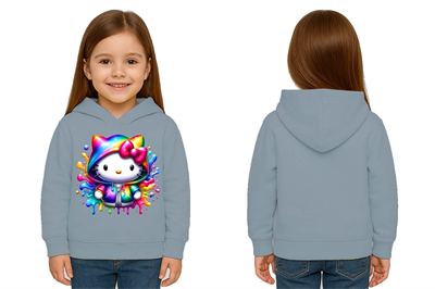 Unisex hello kity  Baskılı Çocuk Swaetshirt  Baskılı Kapüşonlu 3 İplik Şardonlu