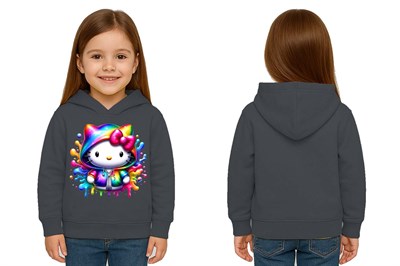 Unisex hello kity  Baskılı Çocuk Swaetshirt  Baskılı Kapüşonlu 3 İplik Şardonlu