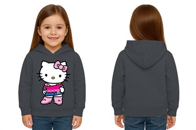 Unisex hello kity  Baskılı Çocuk Swaetshirt  Baskılı Kapüşonlu 3 İplik Şardonlu