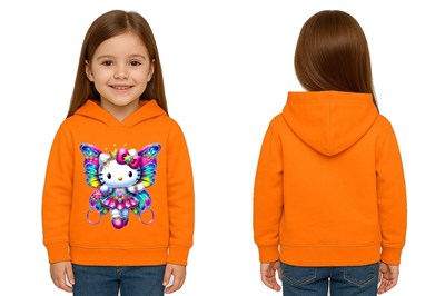 Unisex hello kity  Baskılı Çocuk Swaetshirt  Baskılı Kapüşonlu 3 İplik Şardonlu