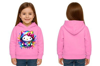Unisex hello kity  Baskılı Çocuk Swaetshirt  Baskılı Kapüşonlu 3 İplik Şardonlu