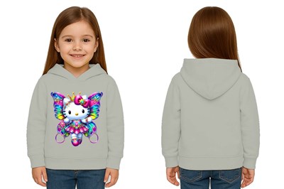 Unisex hello kity  Baskılı Çocuk Swaetshirt  Baskılı Kapüşonlu 3 İplik Şardonlu