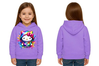 Unisex hello kity  Baskılı Çocuk Swaetshirt  Baskılı Kapüşonlu 3 İplik Şardonlu