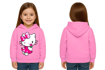 Unisex hello kity  Baskılı Çocuk Swaetshirt  Baskılı Kapüşonlu 3 İplik Şardonlu