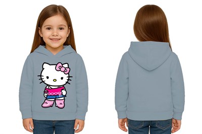 Unisex hello kity  Baskılı Çocuk Swaetshirt  Baskılı Kapüşonlu 3 İplik Şardonlu