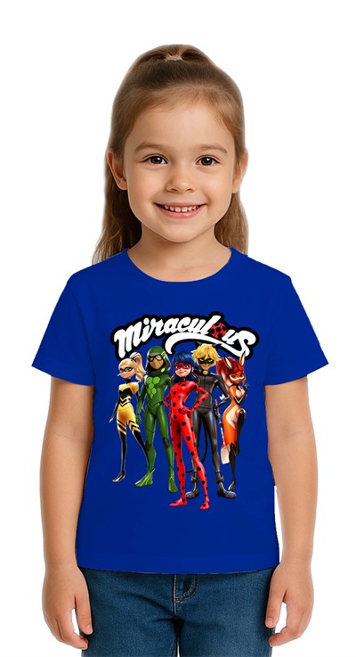 Unisex Ladybug baskılı Çocuk Tişört pamuklu penye kumaş