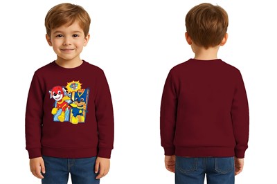 Unisex Pawpetrol Baskılı Çocuk Swaetshirt 3 İplik Şardonlu