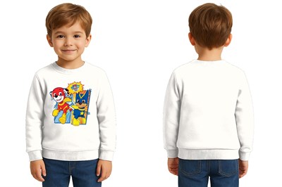 Unisex Pawpetrol Baskılı Çocuk Swaetshirt 3 İplik Şardonlu