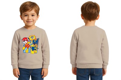 Unisex Pawpetrol Baskılı Çocuk Swaetshirt 3 İplik Şardonlu