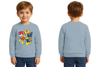 Unisex Pawpetrol Baskılı Çocuk Swaetshirt 3 İplik Şardonlu