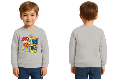 Unisex Pawpetrol Baskılı Çocuk Swaetshirt 3 İplik Şardonlu