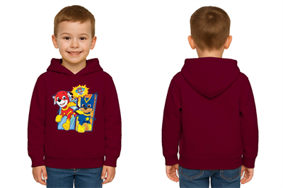 Unisex Pawpetrol Baskılı Çocuk Swaetshirt Kapşonlu 3 İplik Şardonlu