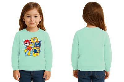 Unisex Pawpetrol Baskılı Çocuk Swaetshirt 3 İplik Şardonlu