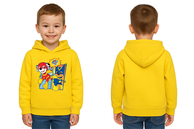 Unisex Pawpetrol Baskılı Çocuk Swaetshirt Kapşonlu 3 İplik Şardonlu