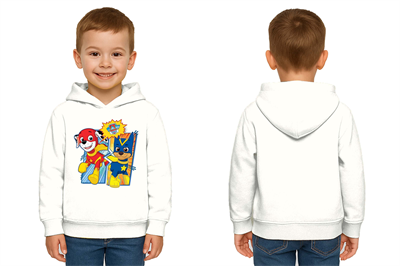 Unisex Pawpetrol Baskılı Çocuk Swaetshirt Kapşonlu 3 İplik Şardonlu