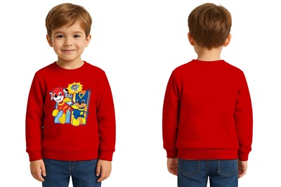 Unisex Pawpetrol Baskılı Çocuk Swaetshirt 3 İplik Şardonlu