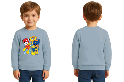 Unisex Pawpetrol Baskılı Çocuk Swaetshirt 3 İplik Şardonlu
