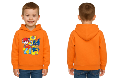 Unisex Pawpetrol Baskılı Çocuk Swaetshirt Kapşonlu 3 İplik Şardonlu