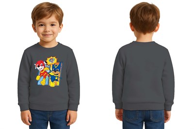 Unisex Pawpetrol Baskılı Çocuk Swaetshirt 3 İplik Şardonlu