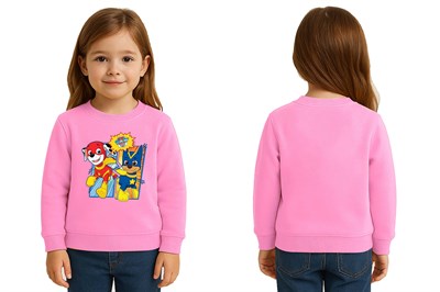 Unisex Pawpetrol Baskılı Çocuk Swaetshirt 3 İplik Şardonlu