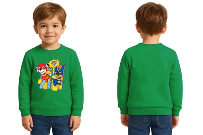 Unisex Pawpetrol Baskılı Çocuk Swaetshirt 3 İplik Şardonlu