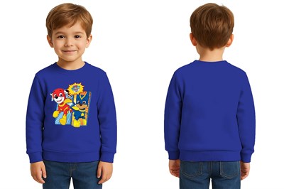 Unisex Pawpetrol Baskılı Çocuk Swaetshirt 3 İplik Şardonlu