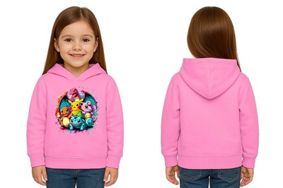 Unisex Pokemon Baskılı Çocuk Swaetshirt 3 İplik Şardonlu