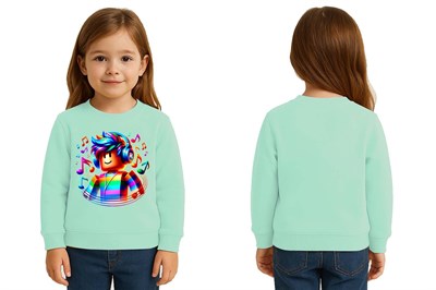 Unisex roblox Baskılı Çocuk Swaetshirt 3 İplik Şardonlu