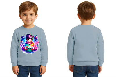Unisex roblox Baskılı Çocuk Swaetshirt 3 İplik Şardonlu