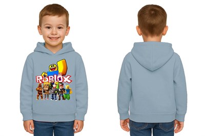 Unisex roblox Baskılı Çocuk Swaetshirt  Baskılı Kapüşonlu 3 İplik Şardonlu