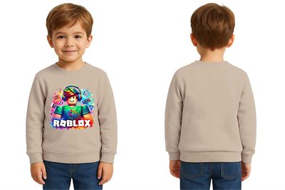 Unisex roblox Baskılı Çocuk Swaetshirt 3 İplik Şardonlu