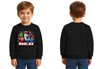 Unisex roblox Baskılı Çocuk Swaetshirt 3 İplik Şardonlu
