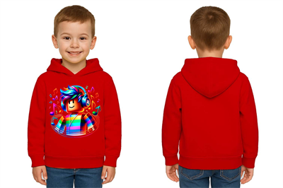 Unisex roblox Baskılı Çocuk Swaetshirt  Baskılı Kapüşonlu 3 İplik Şardonlu