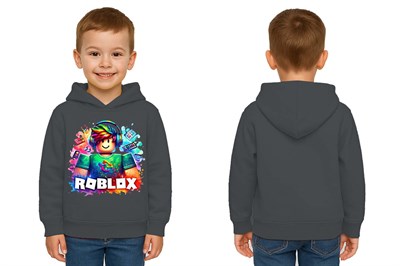 Unisex roblox Baskılı Çocuk Swaetshirt  Baskılı Kapüşonlu 3 İplik Şardonlu
